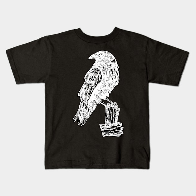 Scary Crow Raven Kids T-Shirt by shirtsyoulike